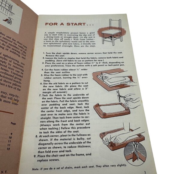 How To Refashion Your Furniture Booklet By Dorothy Wagner 1958 Upholstery Guide - Picture 5 of 6